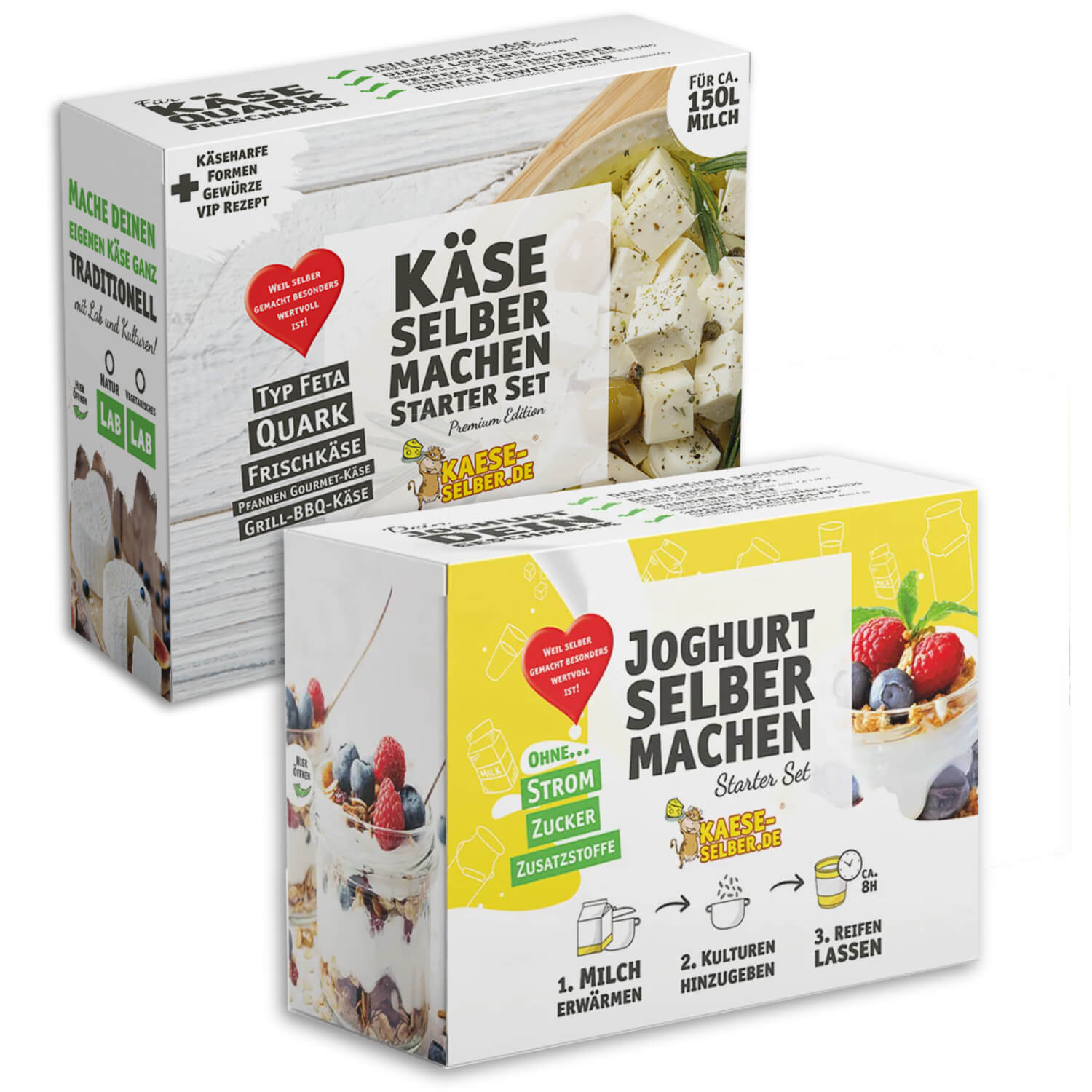 Sommer Genuss Bundle – Premium Käse Set + Joghurt Set + gratis KFB1 Kefirkultur 🧀☀️🥛