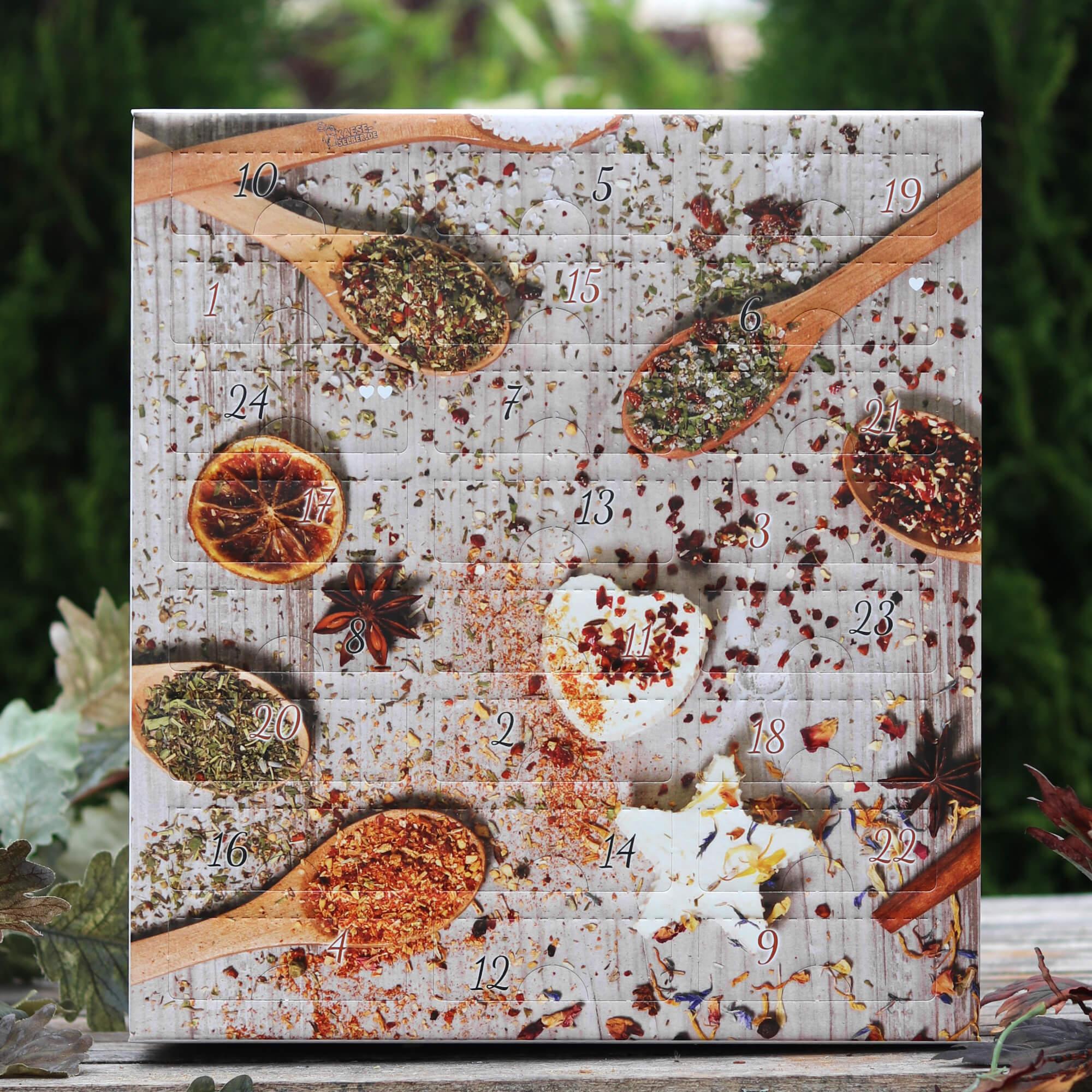 Gewürz-Adventskalender 2025 mit 24 hochwertigen Käse- & Weihnachtsgewürzen