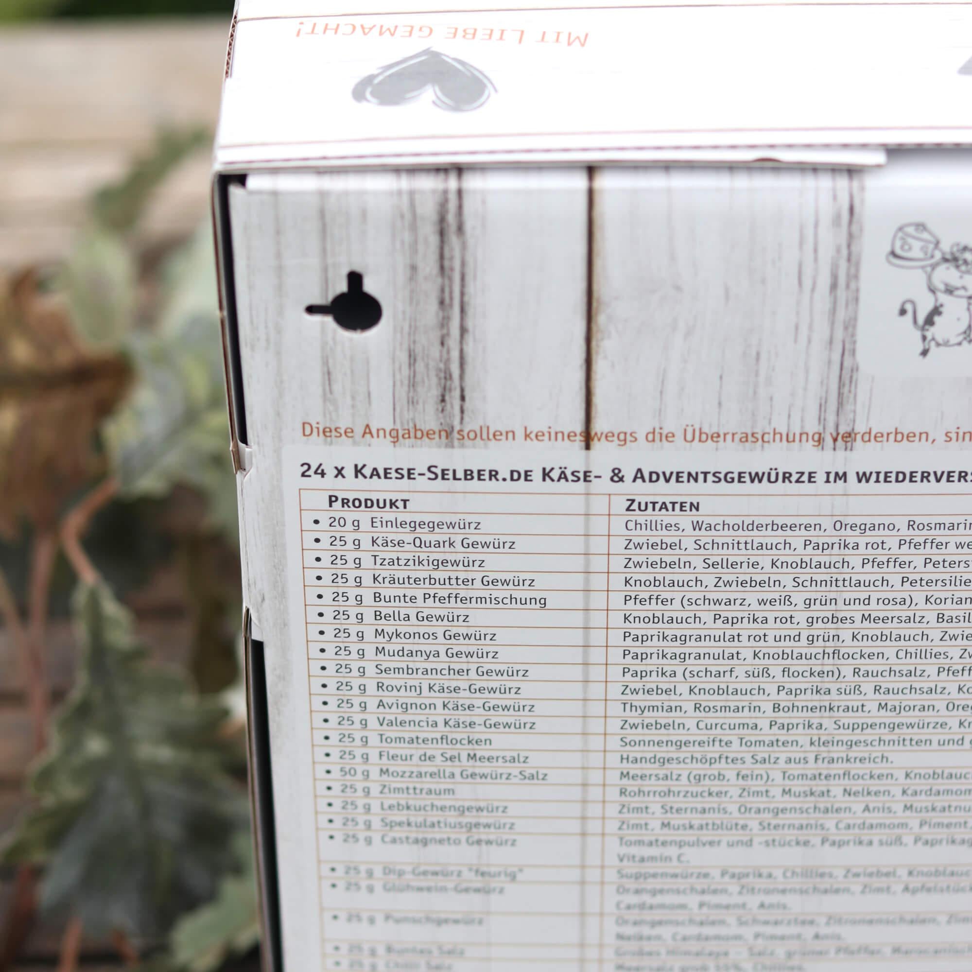Gewürz-Adventskalender 2025 mit 24 hochwertigen Käse- & Weihnachtsgewürzen