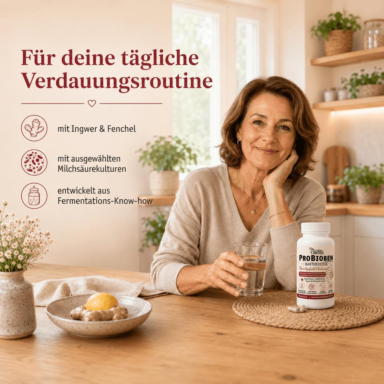 PROBIOBEN Bakteriotika Bauchgefühl Balance Kapseln mit 8 Bakterienstämmen und Mikronährstoffen